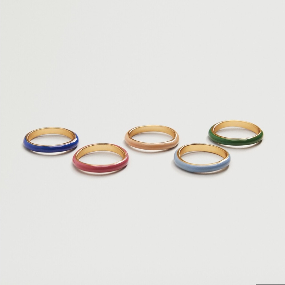 MANGO SET OF 5 COMBINED RINGS. - Picture 3 of 4